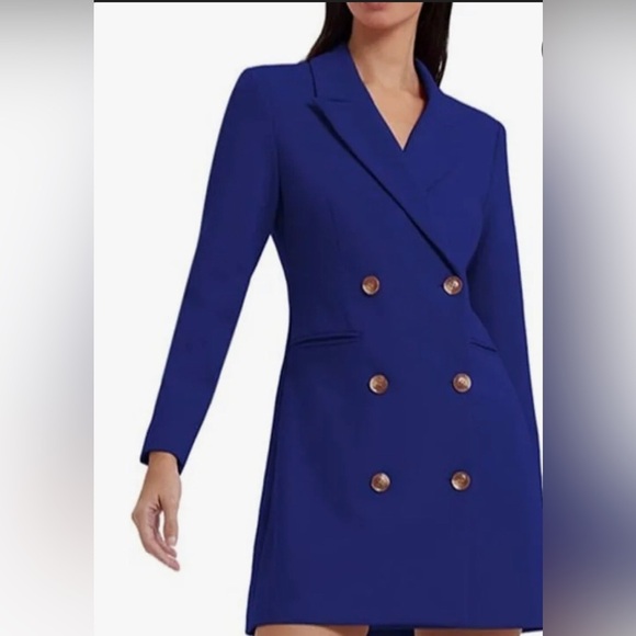 French Connection Prince Rocks royal blue Whisper Blazer Dress size 2 new - Picture 2 of 8